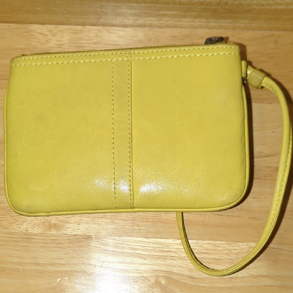 Coach Yellow Leather Wristlet - Picture 6 of 7
